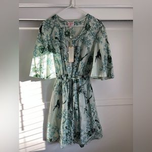 Anthropology - “Plenty” New drawstring waist, cover up/dress, hand sewn detail